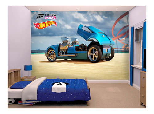 Wallpaper Carros Infantis Carrinhos Hot Pista 10m² Nhw08