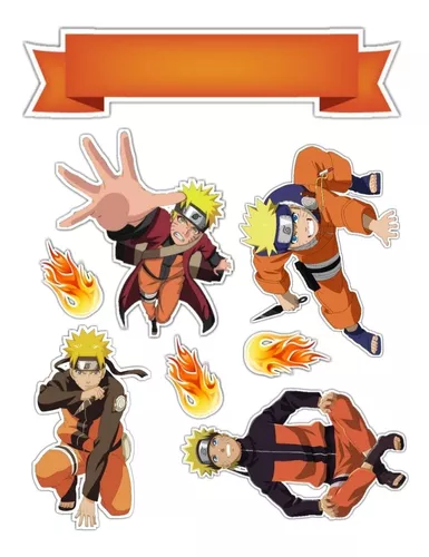 Topo de bolo Naruto, topper para bolo Naruto.