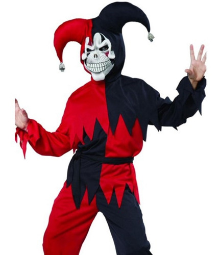 Evil Jester Disfraz Talla Large 8/10 Niño
