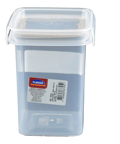 Pote Frasco Hermético Pvc Transparente Cuadrado 830 Ml 