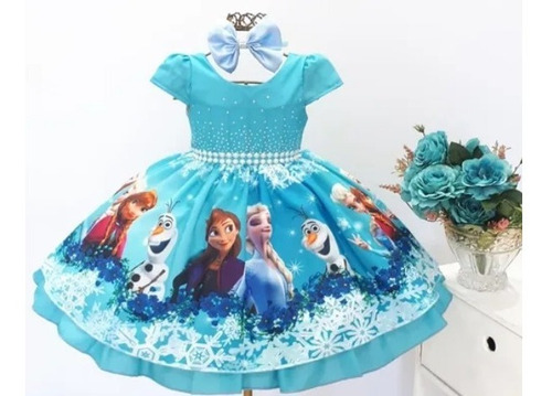 Vestido Infantil  Frozen  Fiesta Cumpleaños A1