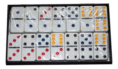 Domino X 28 Fichas Juego De Mesa Familiar En Colores 8163