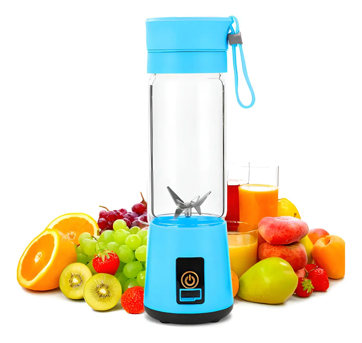 Liquidificador Portátil Knup Mini Usb Recarregável 6 Lâminas Azul