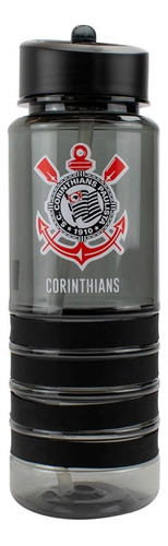Garrafa De Plástico Com Canudo Retrátil Corinthians 700 Ml Cor NO