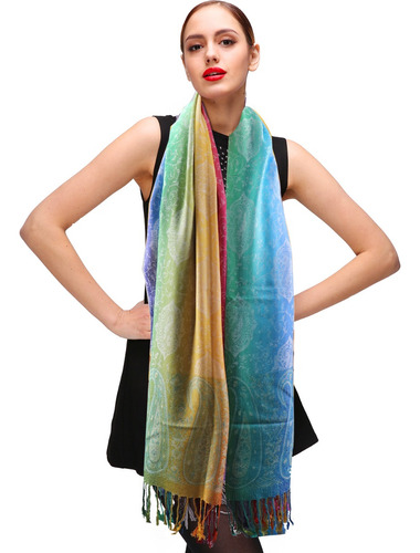 Chalina Fiesta Pashmina Elegante Chal Ligero Flecos Viscosa