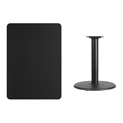 30  X 42  Negro Laminado Table Parte Superior Base Redonda 