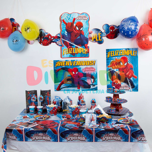 Combo X20 Spider Man Cotillón Otero Fiestas Cumpleaños Básic