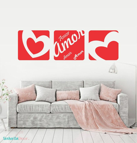 Adesivo De Parede Decoração Quarto Casal Sala Amor Coração