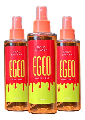 Egeo Dolce Meli - 3 Unidades Body Splash Sweet Meli - Cheirinho Doce Refrescante 200ml Cada