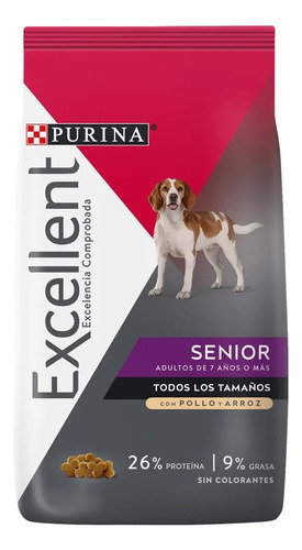 Excellent Perro Adulto +7 Pollo Y Arroz X 3 Kg.