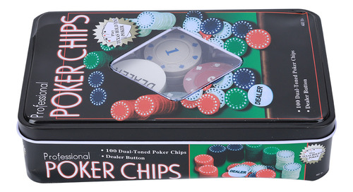 100 Tarjetas De Póquer Con Chip De Crupier Portátil
