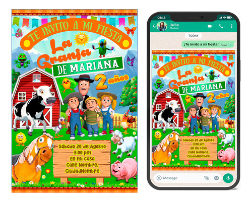 Granja De Zenon Invitación Digital Imprimible Personalizada