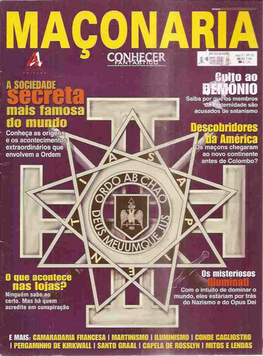 Revista Maçonaria Conhecer Fantástico Ano 5 Nº 43