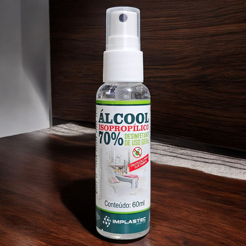 3 Spray Alcool Isopropilico 70% Pump 60ml Geral Implastec