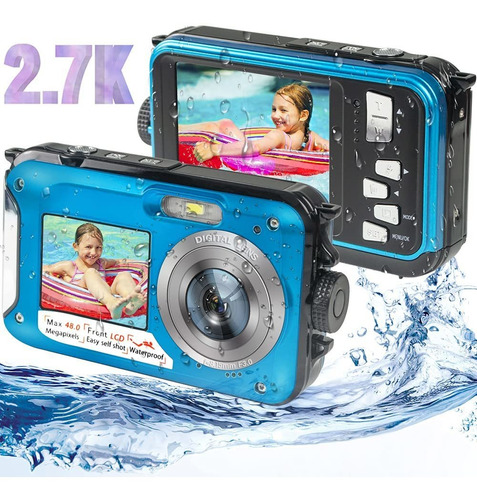 Camara Digital Impermeable Subacuatica Full Hd 2.7k 48mp