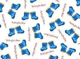 Paddington Oso Lanzado Azul Bota 100% Tela Algodon Ideal