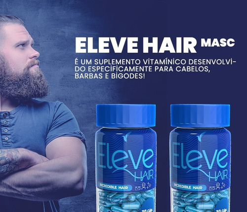 Eleve Hair Masculino Para Cabelos E Barbas 1 Pote P/ 30 Dias