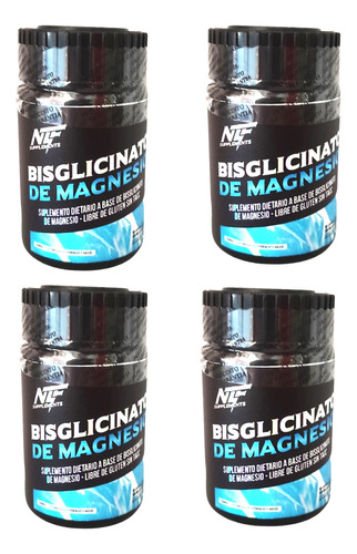 Bisglicinato De Magnesio X 60 Capsulas De 500 Mg X 4 Unid