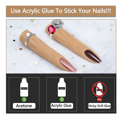 Dedos De Práctica De Silicona Para Uñas Acrílicas, Dedos De