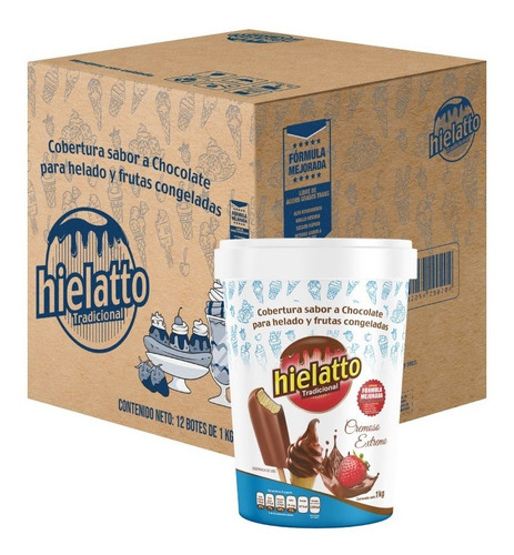 Cobertura Chocolate Paletas Y Helados Hielatto Caja 12pz