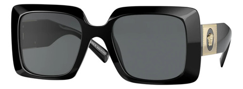 Gafas de sol - Versace - Ve4405 Gb1/87 54 Color de montura: negro, color varilla, negro, color de lente: gris, diseño rectangular