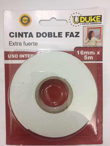 Cinta Doble Faz Espuma Extra Fuerte Rollo X 5 Metros