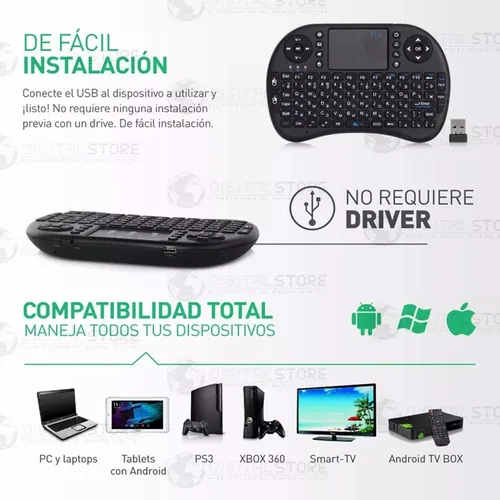 Teclado Inalambrico Mini Con Luz Led Bluetooth + Touch Pad