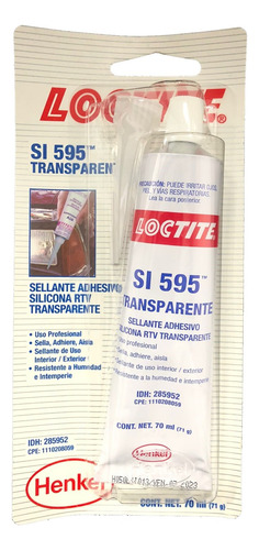 Silicón Loctite Transparente Formador De Juntas 70ml (10 Pz)