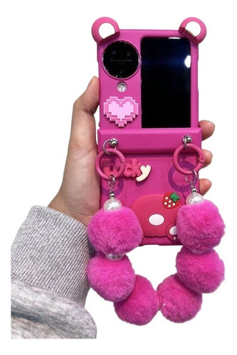 Wsjk Funda De Felpa Love Bear Ears Rosa Para Adecuado Para.