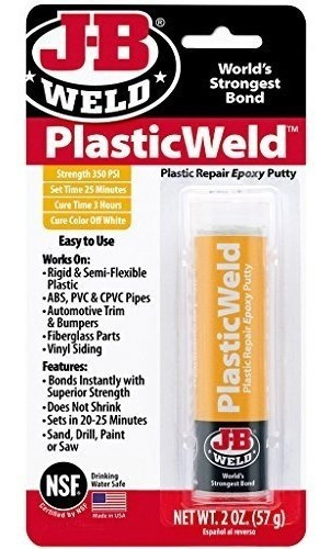 Jb Weld Plasticweld Masilla Epoxi Reparadora De Plástico 2 O