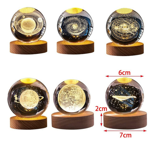 Lámpara De Proyección De Bola De Vidrio De Saturno Lamp 3d