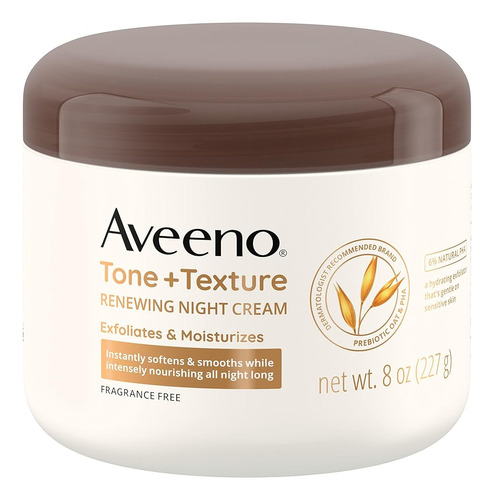 Aveeno Tone + Texture Renewing Body Night Cream Con Avena Pr