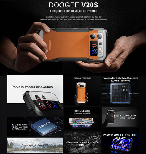 Doogee V20s - Resiste Golpes Agua, Amoled, Visión Nocturna