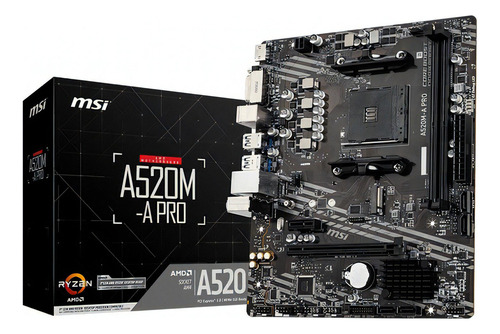 Tarjeta Madre Msi A520m-a Pro Am4 Matx Ddr4 Hdmi Dvi M.2