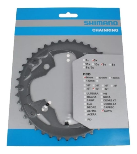 Coronilla Shimano Alivio Fc-m4000 40t - 96mm