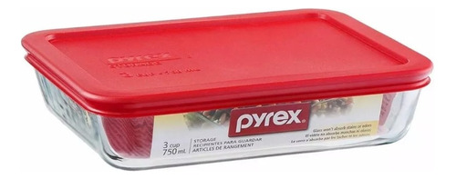 Contenedor Rectangular Simply Store Pyrex Tapa Roja 750ml