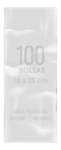 Bolsas Plásticas Transparente Polietileno 10x25 Cm X100 Unds