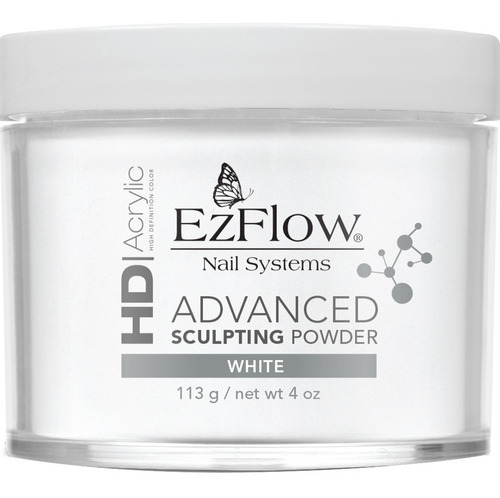 Polimero Polvo Acrilico Uñas Esculpidas Ezflow White 113 Gr Color White Powder
