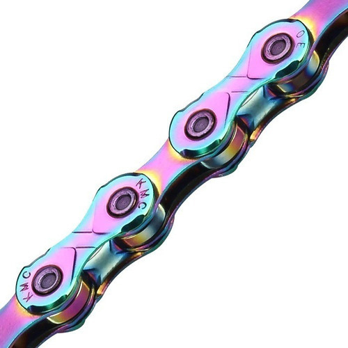 Corrente De Bicicleta Kmc X12 Aurora Rainbow De 200  X Para Coroa Única  Simcor 