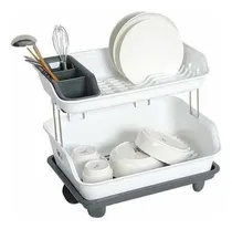 Comprar Secador Escurridor De Platos Dos Niveles Plástico Color Blanco