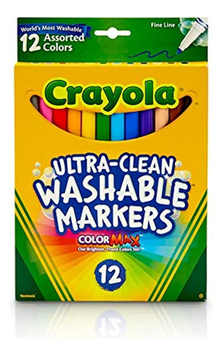 Crayola Marcadores Lavables Finos, 12 Unidades