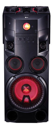 Minicomponente LG Xboom OM7560 negro y rojo con bluetooth 1000W de potencia - 120V