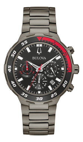 Relógio de quartzo clássico Bulova com cronógrafo de aço inoxidável