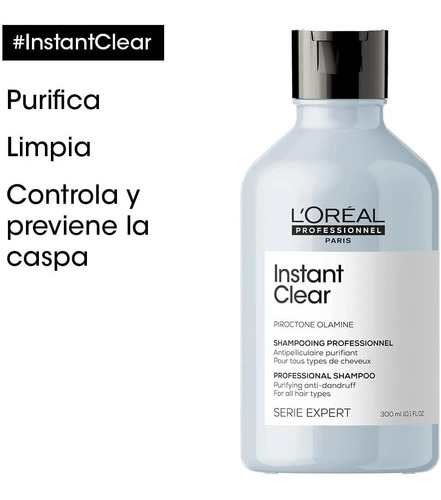 Shampoo Anticaspa Purificante Loreal Instant Clear 300 Ml