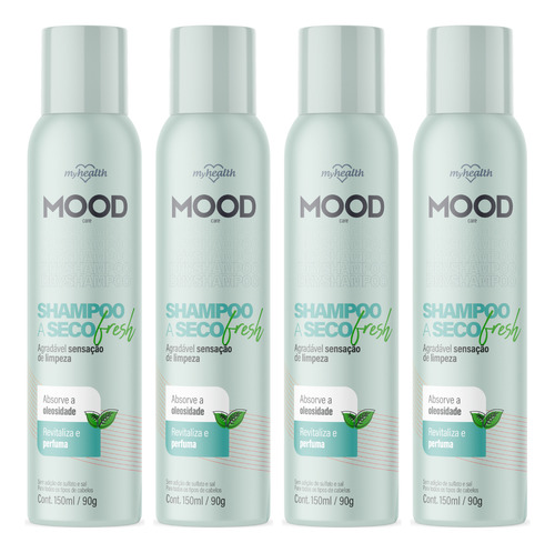 4 Shampoo A Seco Mood Care 150ml Revitalizador Cabelos Limpo