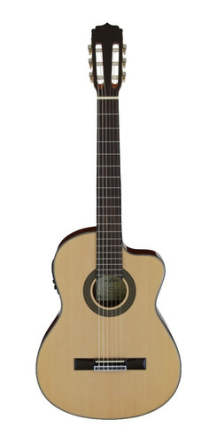 Guitarra Electroacustica Nylon Aria Ak-30cetn N Caja Delgada