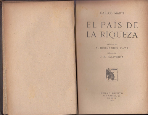 1918 Cuba Pais De La Riqueza Carlos Marti Tabaco Azucar Raro