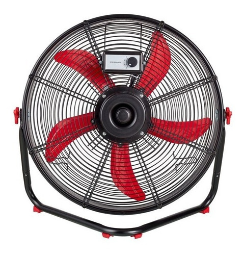 Ventilador De Tambor Hyper Tough 20'', Soporte Sfde-500b3-1 Cantidad De Aspas 5 Color De La Estructura Negro Color De Las Aspas Rojo Diámetro 50 Cm