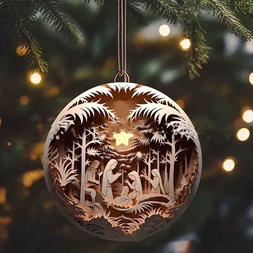 Colgante De Bendición De Nacimiento Acrílico Navideño De 3d