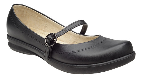Zapatos Escolares De Piel Supershoes 066-(897) Negro Dama 